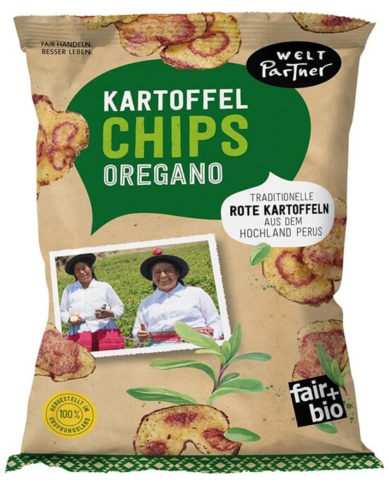 Weltpartner Kartoffelchips rot mit Oregano