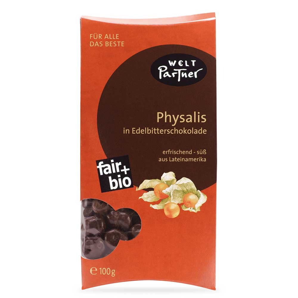 Weltpartner Physalis in Zartbitterschokolade