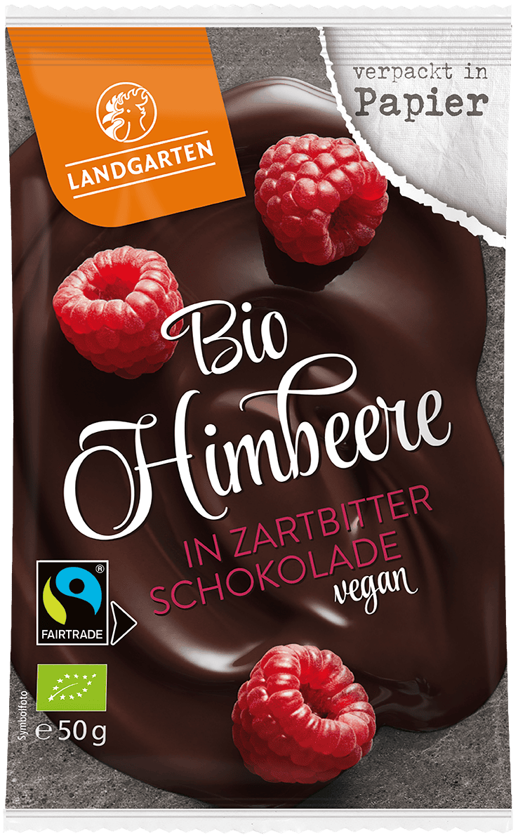 Landgarten Himbeeren in Zartbitterschokolade