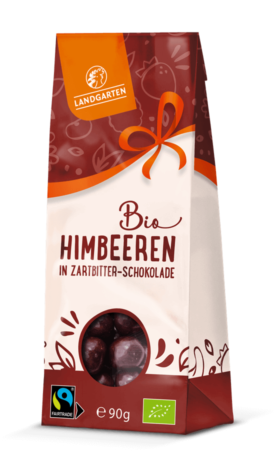 Landgarten Bio Himbeere in Zartbitterschokolade