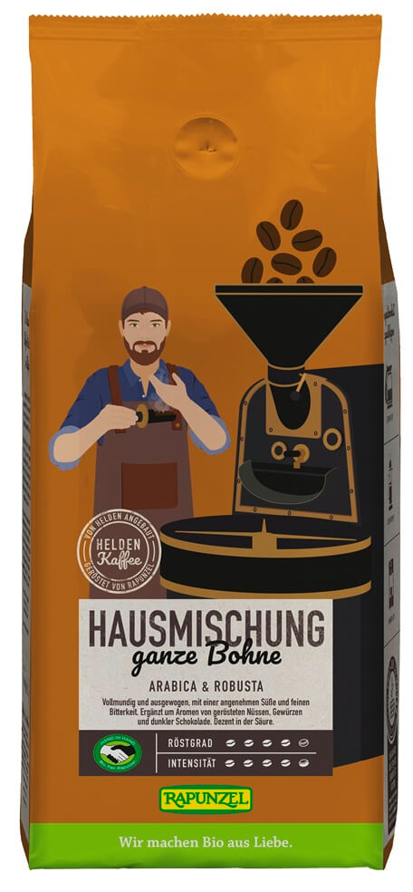 Rapunzel Heldenkaffee Hausmischung ganze Bohne 1kg