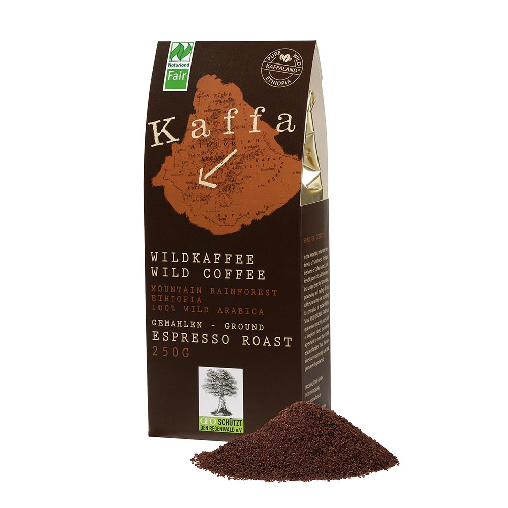 Kaffa Fairtrade Wildkaffee Espresso gemahlen