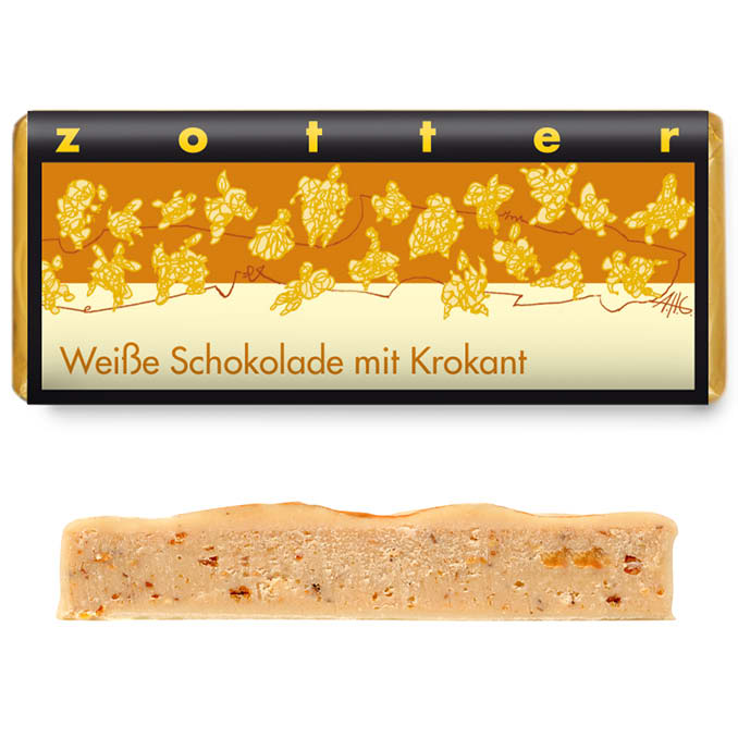 Zotter Weiße Schokolade mit Krokant