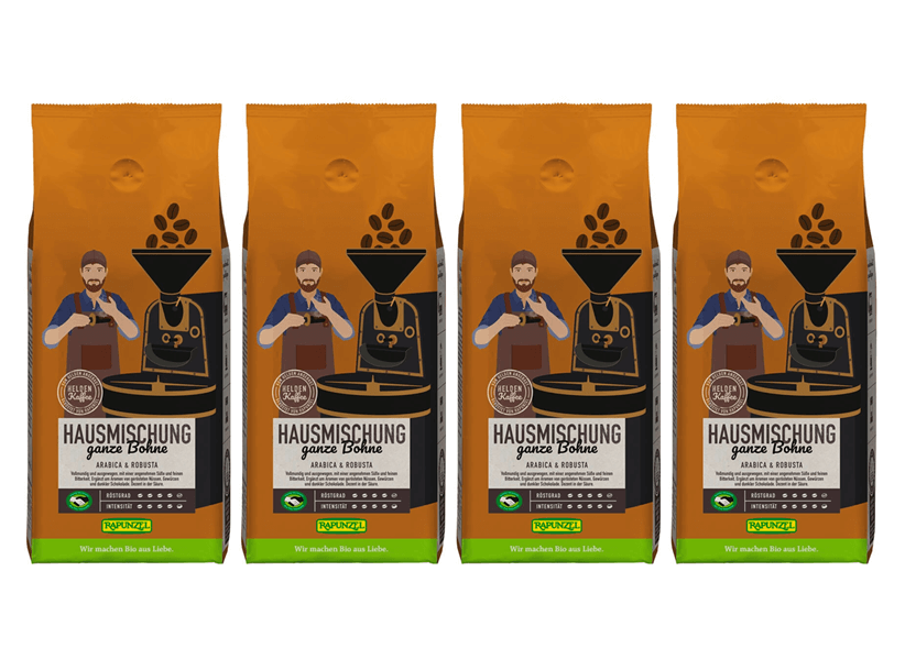Rapunzel Kaffee Hausmischung Bohne 4er Set