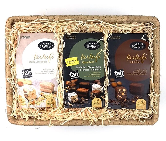 Geschenkkorb Tartufi Schokoladentrüffel 3er Set