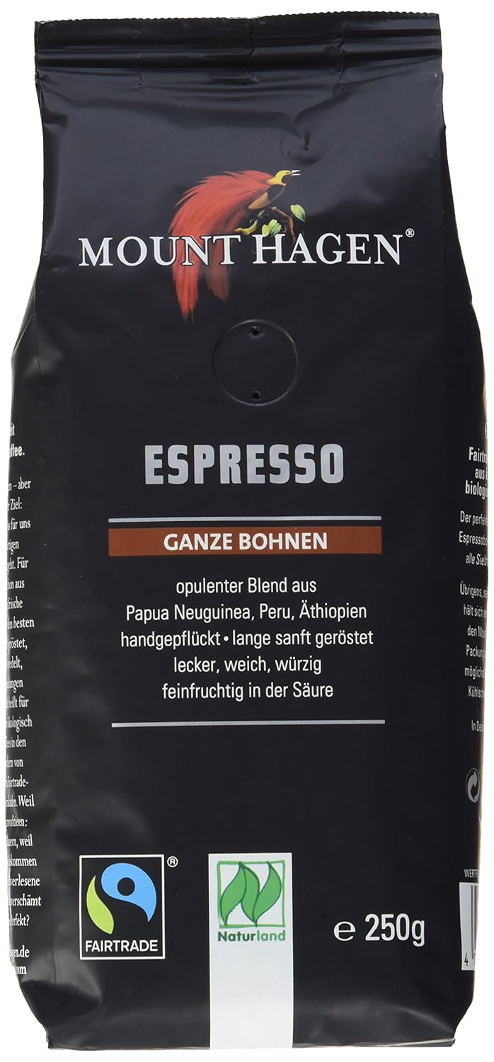 Mount Hagen Fairtrade Espresso ganze Bohne